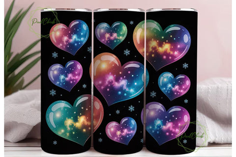 Cosmic Hearts 20oz Tumbler Wrap Sublimation PixelChick 