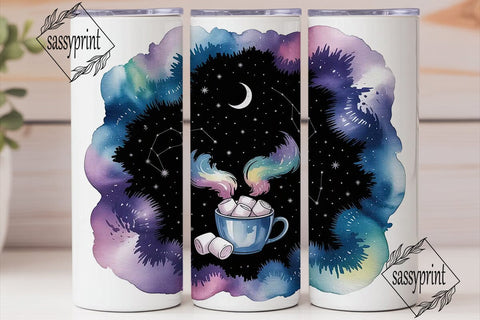 Cosmic Hot Chocolate 20oz Tumbler Wrap Sublimation sassyprint 