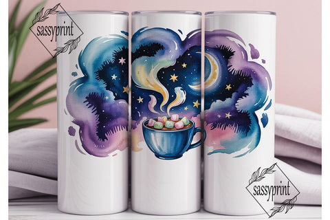 Cosmic Hot Chocolate 20oz Tumbler Wrap Sublimation sassyprint 