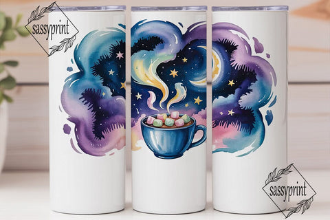 Cosmic Hot Chocolate 20oz Tumbler Wrap Sublimation sassyprint 