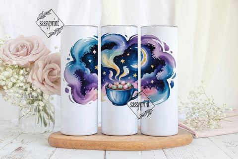 Cosmic Hot Chocolate 20oz Tumbler Wrap Sublimation sassyprint 