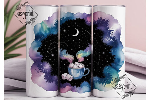 Cosmic Hot Chocolate 20oz Tumbler Wrap Sublimation sassyprint 