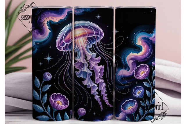 Cosmic Jellyfish Floral 20oz Tumbler Sublimation sassyprint 