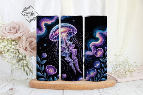 Cosmic Jellyfish Floral 20oz Tumbler Sublimation sassyprint 
