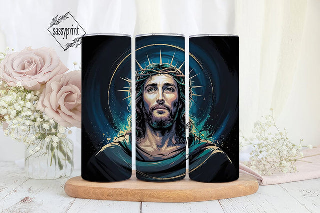 Cosmic Jesus 20oz Tumbler Wrap Sublimation sassyprint 