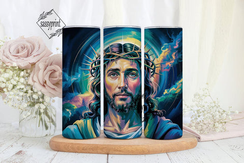 Cosmic Jesus 20oz Tumbler Wrap Sublimation sassyprint 