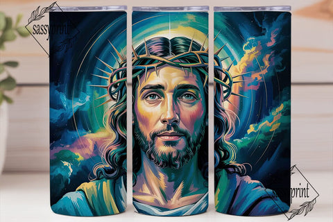 Cosmic Jesus 20oz Tumbler Wrap Sublimation sassyprint 