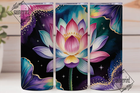Cosmic Lotus Flower 20oz Tumbler Wrap Sublimation sassyprint 