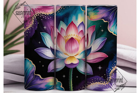 Cosmic Lotus Flower 20oz Tumbler Wrap Sublimation sassyprint 
