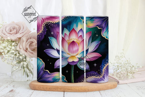 Cosmic Lotus Flower 20oz Tumbler Wrap Sublimation sassyprint 
