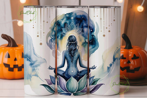 Cosmic Meditation Lotus 20oz Tumbler Sublimation PixelChick 