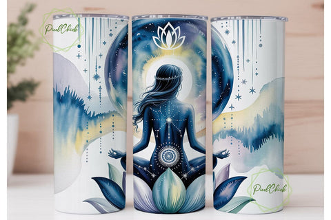 Cosmic Meditation Lotus 20oz Tumbler Sublimation PixelChick 
