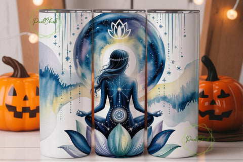 Cosmic Meditation Lotus 20oz Tumbler Sublimation PixelChick 
