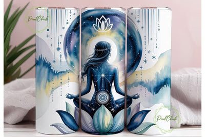 Cosmic Meditation Lotus 20oz Tumbler Sublimation PixelChick 