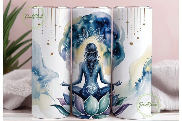 Cosmic Meditation Lotus 20oz Tumbler Sublimation PixelChick 