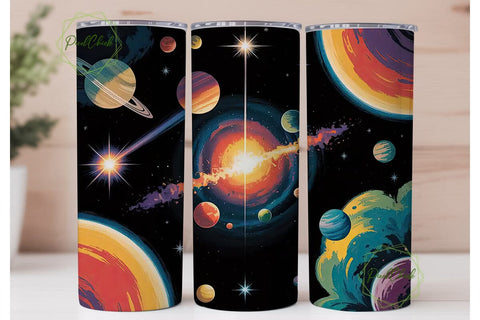 Cosmic Nebula 20oz Tumbler Wrap Sublimation PixelChick 