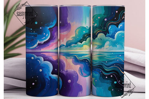 Cosmic Nebula Glitter 20oz Tumbler Wrap Sublimation sassyprint 