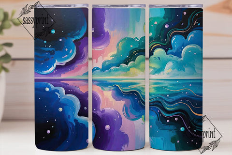 Cosmic Nebula Glitter 20oz Tumbler Wrap Sublimation sassyprint 
