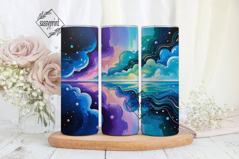 Cosmic Nebula Glitter 20oz Tumbler Wrap Sublimation sassyprint 