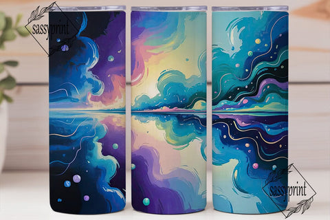 Cosmic Nebula Glitter 20oz Tumbler Wrap Sublimation sassyprint 