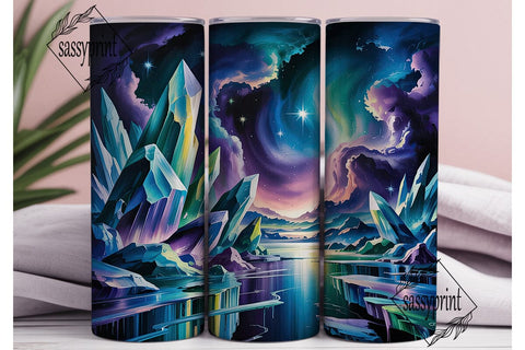 Cosmic Nebula Glitter 20oz Tumbler Wrap Sublimation sassyprint 