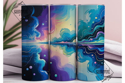 Cosmic Nebula Glitter 20oz Tumbler Wrap Sublimation sassyprint 