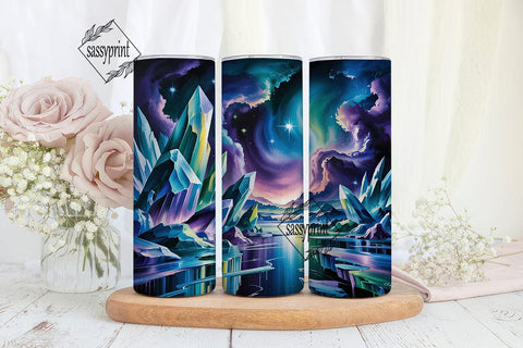 Cosmic Nebula Glitter 20oz Tumbler Wrap Sublimation sassyprint 