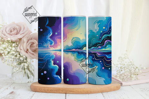 Cosmic Nebula Glitter 20oz Tumbler Wrap Sublimation sassyprint 