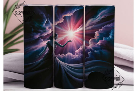Cosmic Nebula Goddess 20oz Tumbler Wrap Sublimation sassyprint 