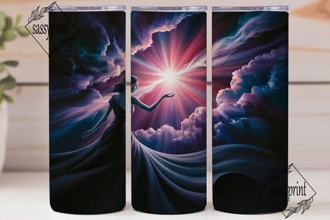 Cosmic Nebula Goddess 20oz Tumbler Wrap Sublimation sassyprint 