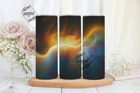 Cosmic Nebula Golden Galaxy 20oz Tumbler Sublimation sassyprint 