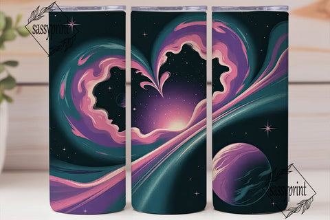 Cosmic Nebula Heart 20oz Tumbler Wrap Sublimation sassyprint 
