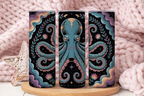 Cosmic Octopus 20oz Tumbler Wrap Sublimation DesignSVG 