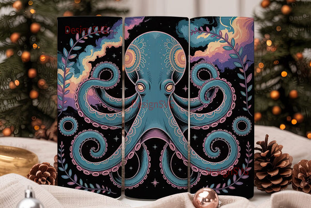 Cosmic Octopus 20oz Tumbler Wrap Sublimation DesignSVG 