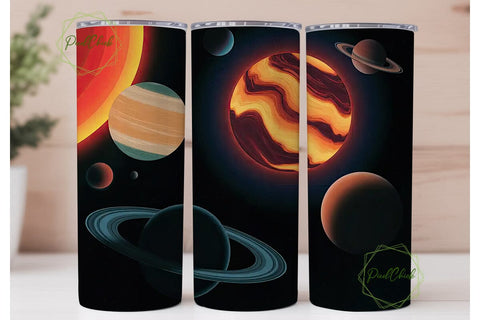 Cosmic Planets Tumbler Wrap Sublimation PixelChick 