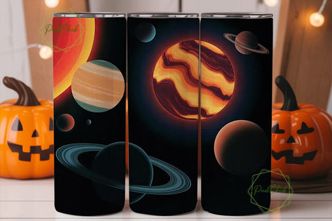 Cosmic Planets Tumbler Wrap Sublimation PixelChick 