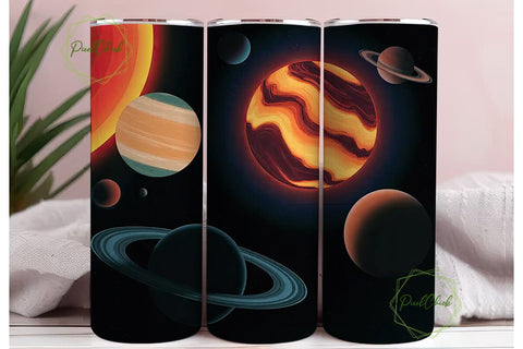 Cosmic Planets Tumbler Wrap Sublimation PixelChick 