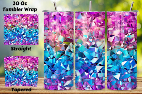 Cosmic Rainbow Glint Ombre Tumbler wrap, Seamless Wrap PNG Sublimation FloridPrintables 