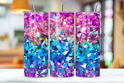 Cosmic Rainbow Glint Ombre Tumbler wrap, Seamless Wrap PNG Sublimation FloridPrintables 
