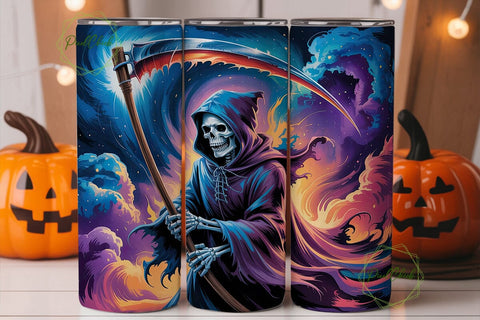 Cosmic Reaper Fantasy 20oz Tumbler Wrap Sublimation PixelChick 