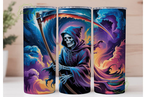 Cosmic Reaper Fantasy 20oz Tumbler Wrap Sublimation PixelChick 