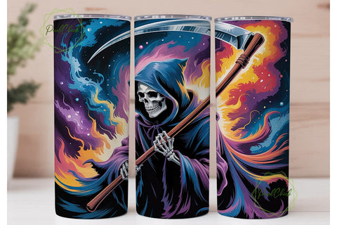 Cosmic Reaper Fantasy 20oz Tumbler Wrap Sublimation PixelChick 