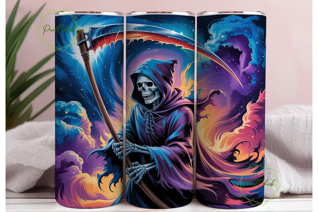Cosmic Reaper Fantasy 20oz Tumbler Wrap Sublimation PixelChick 