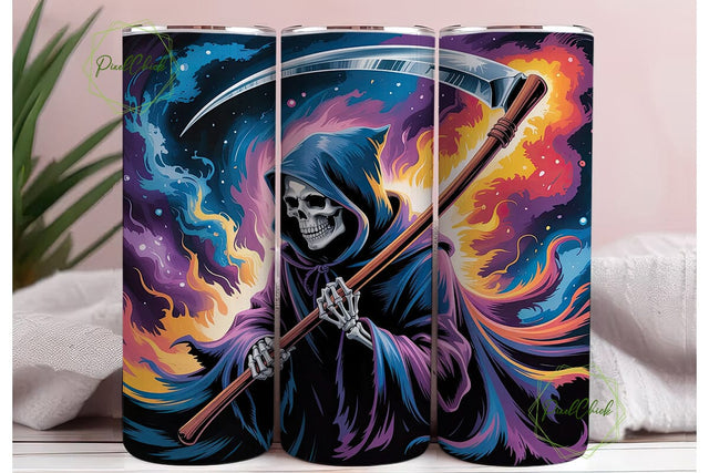 Cosmic Reaper Fantasy 20oz Tumbler Wrap Sublimation PixelChick 
