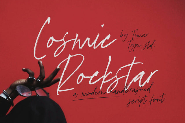 Cosmic Rockstar - Modern Handbrushed Script Font Font Timur type 