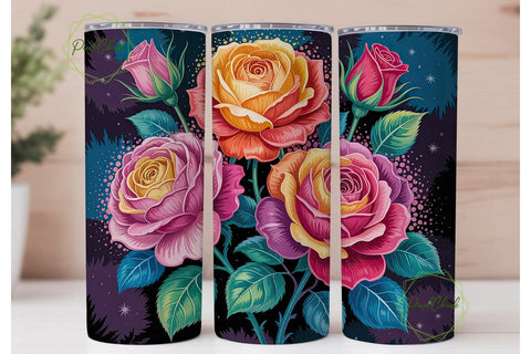 Cosmic Rose 20oz Tumbler Wrap Sublimation PixelChick 