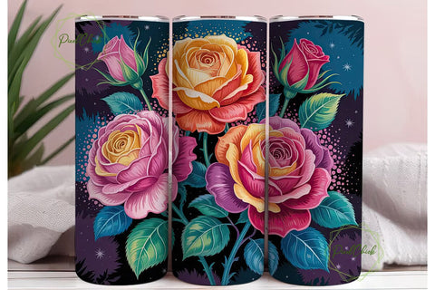 Cosmic Rose 20oz Tumbler Wrap Sublimation PixelChick 