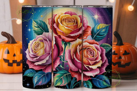 Cosmic Rose 20oz Tumbler Wrap Sublimation PixelChick 