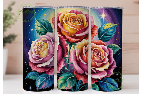 Cosmic Rose 20oz Tumbler Wrap Sublimation PixelChick 