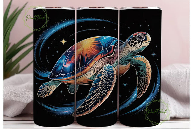 Cosmic Sea Turtle 20oz Tumbler Wrap Sublimation PixelChick 
